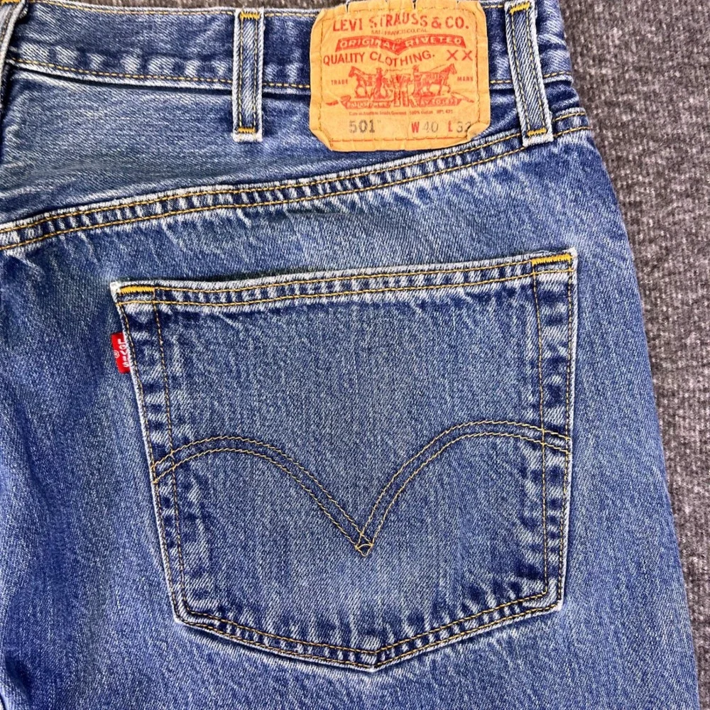 VTG 00s Levis 501-0115 Jeans Mens‎ 38x30 Blue Straight Classic Casual Button Fly